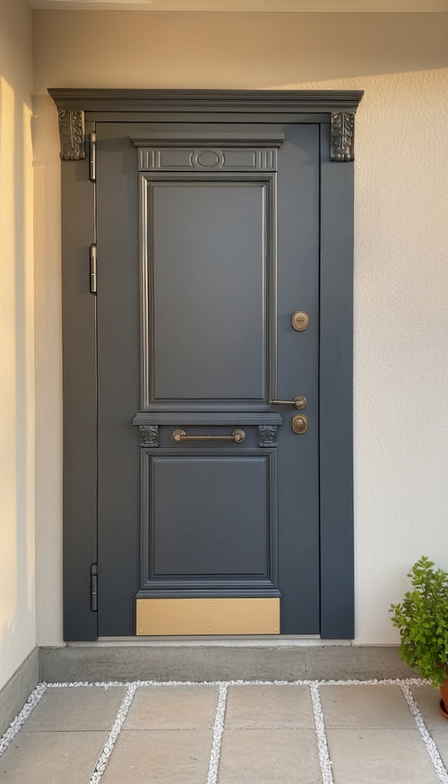 Дверь с капителями и отбойником